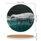 yanfind Ceramic Coasters (round) Daria Shevtsova Beach Aerial Seashore Ocean Family Game Intellectual Educational Game Jigsaw Puzzle Toy Set