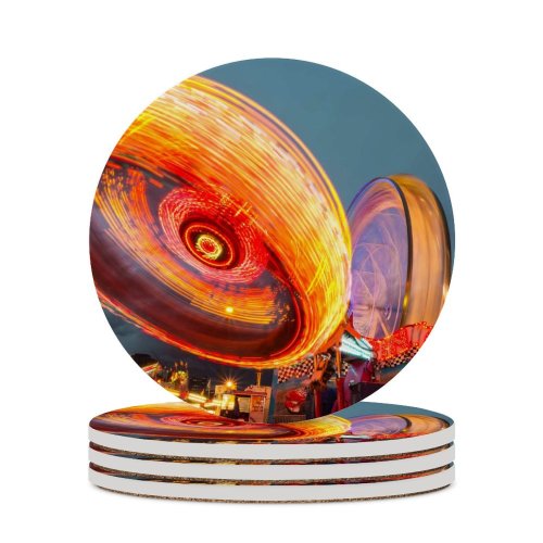 yanfind Ceramic Coasters (round) Philippe Clairo Calgary Stampede Alberta  Exposure Carnival Circular Outdoor Cloudy Sky Family Game Intellectual Educational Game Jigsaw Puzzle Toy Set
