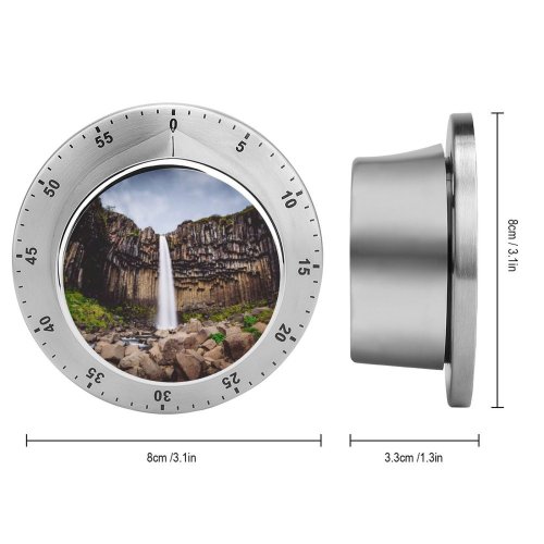 yanfind Timer Denys Nevozhai Svartifoss Waterfall Vatnajökull National Park Lava Columns Rocks Cliff Iceland 60 Minutes Mechanical Visual Timer