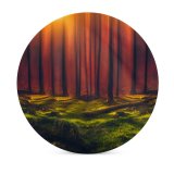 yanfind Ceramic Coasters (round) Hmetosche  Rays Forest Grass Woods Tall Trees Sunny Family Game Intellectual Educational Game Jigsaw Puzzle Toy Set