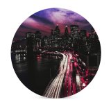yanfind Ceramic Coasters (round) Matteo Catanese York City Manhattan Traffic Lights Light Trails Night Cityscape City Family Game Intellectual Educational Game Jigsaw Puzzle Toy Set