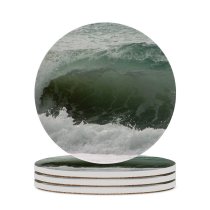 yanfind Ceramic Coasters (round) Wave Sea Coast Clean  Surf Wind Ocean  Sports Surfing Boardsport Family Game Intellectual Educational Game Jigsaw Puzzle Toy Set