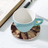 yanfind Ceramic Coasters (round) Forest Trees Woods  Greenery Rocks Scenic Landscape Exposure Family Game Intellectual Educational Game Jigsaw Puzzle Toy Set