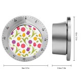 yanfind Timer Decor  Bloom Drawn  Agriculture Garden Ornament Fabric Seamless Summer Beautiful 60 Minutes Mechanical Visual Timer