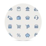 yanfind Ceramic Coasters (round) Bag  E Graphical Cash Commerce Consumerism Building Home Wireless Account Delivering Family Game Intellectual Educational Game Jigsaw Puzzle Toy Set