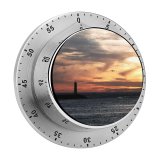 yanfind Timer Wave Braker Lighthouse Sky Horizon Sea Sunset Cloud Ocean Evening Afterglow Calm 60 Minutes Mechanical Visual Timer