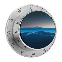 yanfind Timer VisionPic Evening Dusk Forest Mountains Starry Sky Foggy Winter Sunset 60 Minutes Mechanical Visual Timer