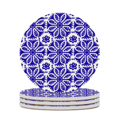 yanfind Ceramic Coasters (round) Spanish Portuguese Arabic Republic Watercolor Ceramics Porcelain Pottery Czech Moroccan Medallion Tradition Family Game Intellectual Educational Game Jigsaw Puzzle Toy Set