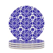 yanfind Ceramic Coasters (round) Spanish Portuguese Arabic Republic Watercolor Ceramics Porcelain Pottery Czech Moroccan Medallion Tradition Family Game Intellectual Educational Game Jigsaw Puzzle Toy Set