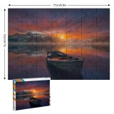 yanfind Picture Puzzle Hmetosche Sunset Boat Lake Reflections Dawn Mountains Fog Trees Family Game Intellectual Educational Game Jigsaw Puzzle Toy Set