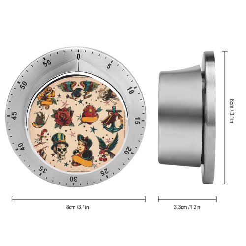yanfind Timer Hawk Skull Structure Elegance Old Anchor Bird Retro Dagger Art Sparrow Sensuality 60 Minutes Mechanical Visual Timer