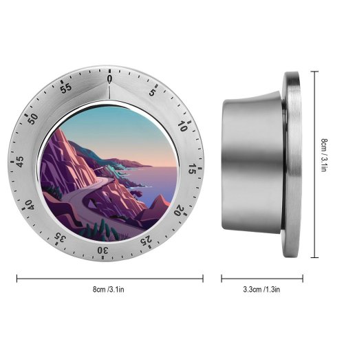 yanfind Timer Coastline  Pass Road Morning Daylight Scenery MacOS Big Sur IOS 60 Minutes Mechanical Visual Timer