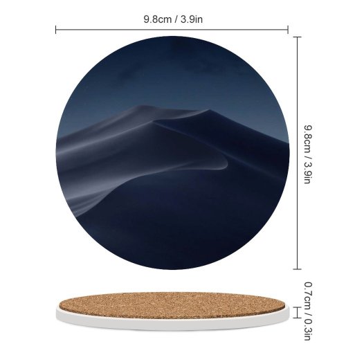 yanfind Ceramic Coasters (round) MacOS Mojave Sand Dunes Mojave Desert California Night Dark Family Game Intellectual Educational Game Jigsaw Puzzle Toy Set