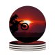 yanfind Ceramic Coasters (round) Motocross Motorcycle Motorcycle Stunt Silhouette Sunset Family Game Intellectual Educational Game Jigsaw Puzzle Toy Set