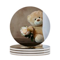yanfind Ceramic Coasters (round) Cute Teddy  Rose Toy  Valentine's Family Game Intellectual Educational Game Jigsaw Puzzle Toy Set