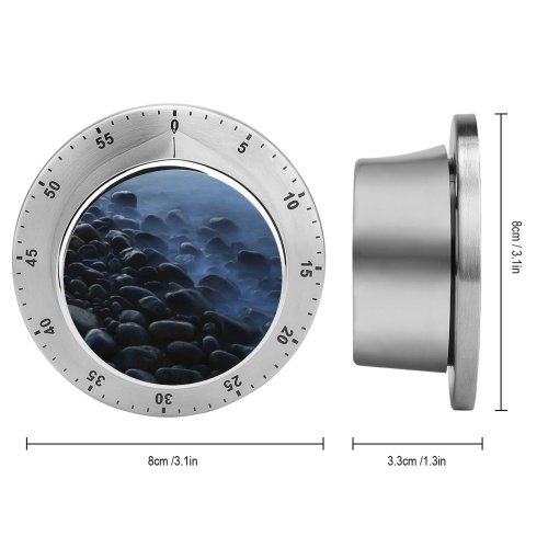 yanfind Timer Stones Pebbles Seashore Foggy Mist Dark 60 Minutes Mechanical Visual Timer