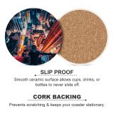 yanfind Ceramic Coasters (round) Simon Zhu Hong Kong City Neon Rooftop Cityscape Nightscape Persons City Lights Family Game Intellectual Educational Game Jigsaw Puzzle Toy Set