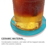 yanfind Ceramic Coasters (round)  Droplet Cyan Aqua Wave Fruit Liquid Family Game Intellectual Educational Game Jigsaw Puzzle Toy Set