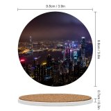 yanfind Ceramic Coasters (round) Peter Y. Chuang Hong Kong City Skyscrapers Night Time Cityscape Aerial City Family Game Intellectual Educational Game Jigsaw Puzzle Toy Set
