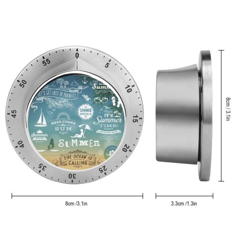 yanfind Timer Island Umbrella Tropical Leaf Beach Tree Sea Flower Sailboat  Border Hibiscus 60 Minutes Mechanical Visual Timer