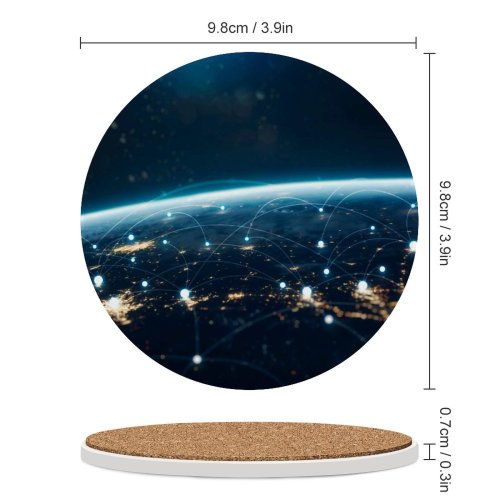 yanfind Ceramic Coasters (round) Vadim Sadovski Space Network Connections  Lights Horizon Family Game Intellectual Educational Game Jigsaw Puzzle Toy Set