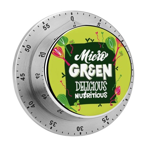yanfind Timer Side Herb Garden Super Micro Lettering Arugula Nutrition Eco Vitamin Natural Design 60 Minutes Mechanical Visual Timer
