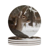 yanfind Ceramic Coasters (round) Images Snowing Christmas Antler Snow Wildlife Wallpapers Reh Tree Free Deer Schnee Family Game Intellectual Educational Game Jigsaw Puzzle Toy Set