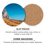 yanfind Ceramic Coasters (round) Cliff Landscape Autumn Clear Sky Family Game Intellectual Educational Game Jigsaw Puzzle Toy Set