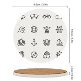 yanfind Ceramic Coasters (round) Knot Sailor Rope Wheel Binoculars Ship's Buoy Sea Sailboat Vacation Sailing Reef Family Game Intellectual Educational Game Jigsaw Puzzle Toy Set