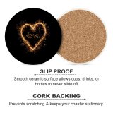 yanfind Ceramic Coasters (round) Black Dark Love Love Heart Sparkles Night Letters Family Game Intellectual Educational Game Jigsaw Puzzle Toy Set