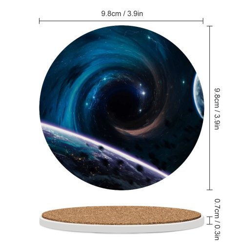 yanfind Ceramic Coasters (round) Vadim Sadovski Space Hole Planets Horizon Asteroids  Spirals  Purple Family Game Intellectual Educational Game Jigsaw Puzzle Toy Set