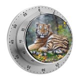 yanfind Timer Tambako Jaguar Young Tigress Carnivore Autumn Leaves Grass Wild Big Cat 60 Minutes Mechanical Visual Timer