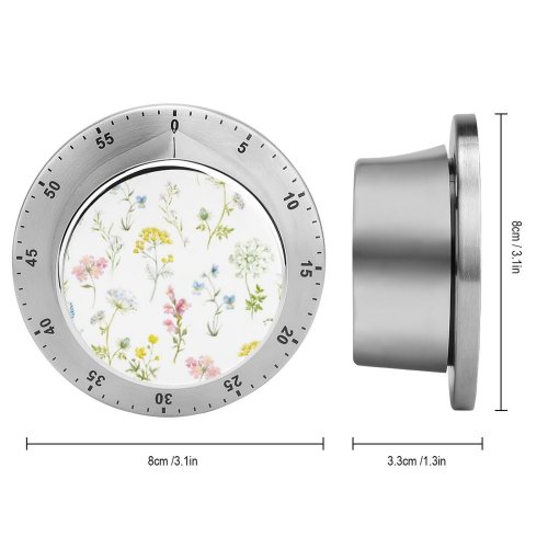 yanfind Timer Decor Gentle  Bloom Geraniums Hydrangea Garden Gently Postcard Seamless Delphinium Summer 60 Minutes Mechanical Visual Timer