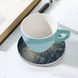 yanfind Ceramic Coasters (round) Grey Wallpapers Family Game Intellectual Educational Game Jigsaw Puzzle Toy Set
