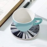yanfind Ceramic Coasters (round) Sven Muller Winter Road Forest Snow Covered Trees Family Game Intellectual Educational Game Jigsaw Puzzle Toy Set