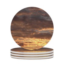 yanfind Ceramic Coasters (round) Storm Stormy Cloud Clouds Sky Top Above   Grey Cloudy Time Family Game Intellectual Educational Game Jigsaw Puzzle Toy Set