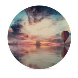 yanfind Ceramic Coasters (round) Hot  Balloon Multicolor Colorful Sky Reflection Clouds Sky Family Game Intellectual Educational Game Jigsaw Puzzle Toy Set