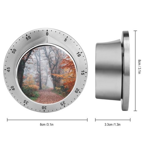 yanfind Timer Autumn Forest Fall Foliage Trees Foggy Morning 60 Minutes Mechanical Visual Timer