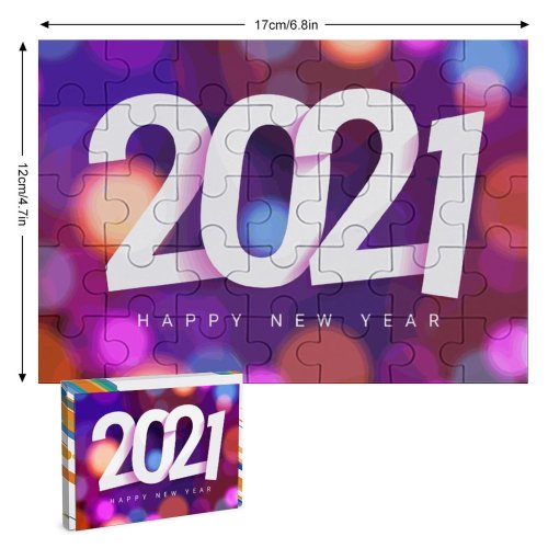 yanfind Picture Puzzle 2021 Year Happy Colorful Gradient Bokeh  5K Family Game Intellectual Educational Game Jigsaw Puzzle Toy Set