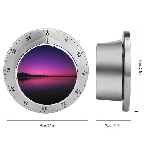 yanfind Timer Travis Blessing Sunset Lake Dusk Purple Sky Reflection Dawn Dark Backlit 60 Minutes Mechanical Visual Timer