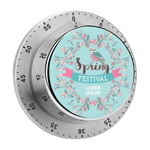 yanfind Timer Blooming  Bloom Border Cherry Sakura Garden May Ornament Flowers Lettering Bourgeon 60 Minutes Mechanical Visual Timer