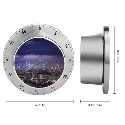 yanfind Timer Cityscape Hong Kong Night City Lights 60 Minutes Mechanical Visual Timer