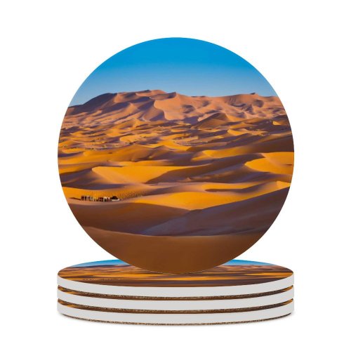 yanfind Ceramic Coasters (round) Trey Ratcliff Sahara Desert Merzouga Morocco Sand Dune Sky Sunny Family Game Intellectual Educational Game Jigsaw Puzzle Toy Set
