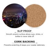 yanfind Ceramic Coasters (round) Peter Y. Chuang Hong Kong City Skyscrapers Night Time Cityscape Aerial City Family Game Intellectual Educational Game Jigsaw Puzzle Toy Set