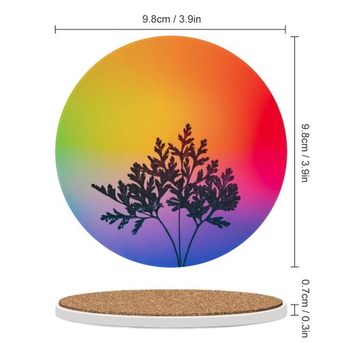 yanfind Ceramic Coasters (round) Marek Piwnicki Herbal Plant Gradient RGB Light Colorful Multicolor Silhouette Vibrant Family Game Intellectual Educational Game Jigsaw Puzzle Toy Set