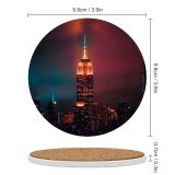 yanfind Ceramic Coasters (round) Luca Bravo Empire State Building Manhattan York City  Night Cityscape City Family Game Intellectual Educational Game Jigsaw Puzzle Toy Set