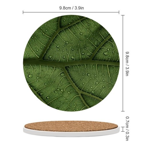 yanfind Ceramic Coasters (round) Clay Banks Leaf Veins Drops Macro Closeup Family Game Intellectual Educational Game Jigsaw Puzzle Toy Set