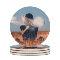 yanfind Ceramic Coasters (round) Images Grassland Harvest Grass Sky Wallpapers Outdoors Free Sit Throwing Magic Pictures Family Game Intellectual Educational Game Jigsaw Puzzle Toy Set