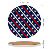 yanfind Ceramic Coasters (round) Patriotic,red,white,blue,stars,diagonal,strips,freedom,memorial,independence Day,july 4th,fourth Family Game Intellectual Educational Game Jigsaw Puzzle Toy Set