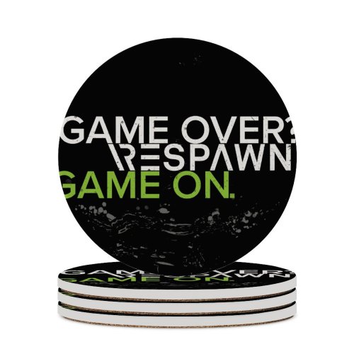 yanfind Ceramic Coasters (round) Black Dark Quotes Game Over Respawn Game Hardcore Gamer Quotes Dark Family Game Intellectual Educational Game Jigsaw Puzzle Toy Set